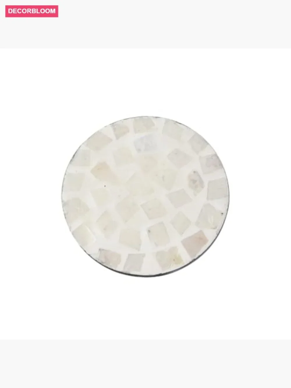 Set of 4 Mother of Pearl Round Coasters Marble Home Decor
